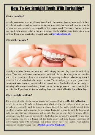 how to get straight teeth with invisalign