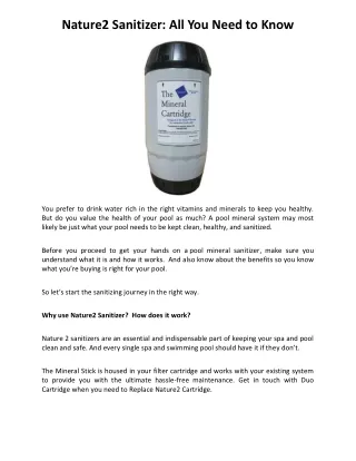 Nature2 Sanitizer: All You Need to Know