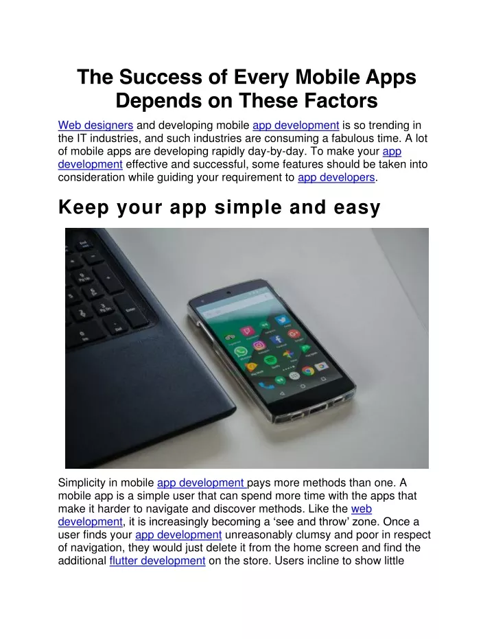 the success of every mobile apps depends on these