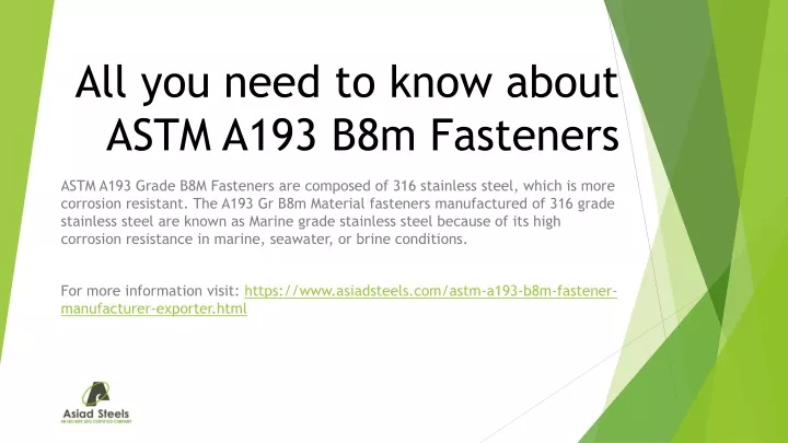 all you need to know about astm a193 b8m fasteners