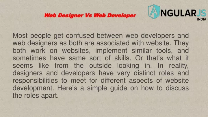 web designer vs web developer