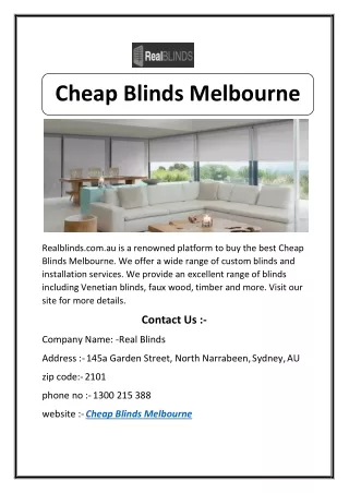 Cheap Blinds Melbourne