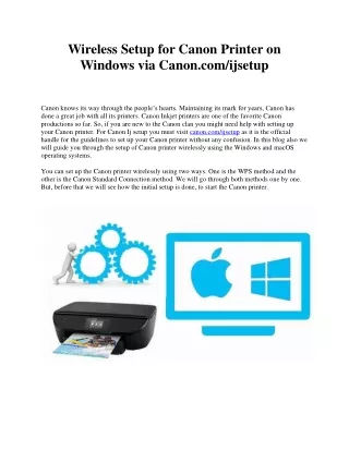 wireless setup for canon printer on windows