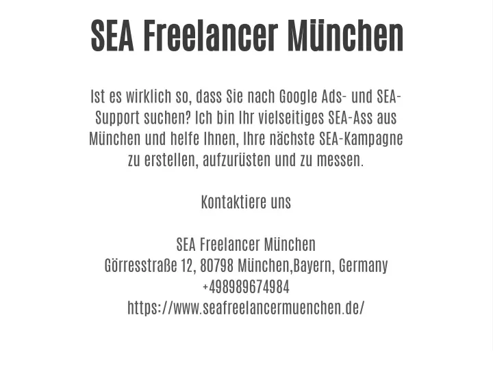 sea freelancer m nchen