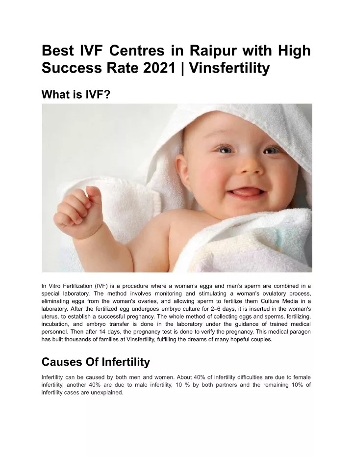 Ppt Best Ivf Centres In Raipur With High Success Rate 2021 Vinsfertility Powerpoint 