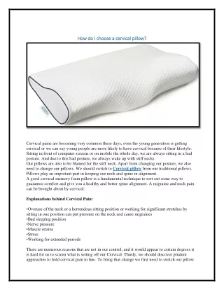 how do i choose a cervical pillow how do i choose