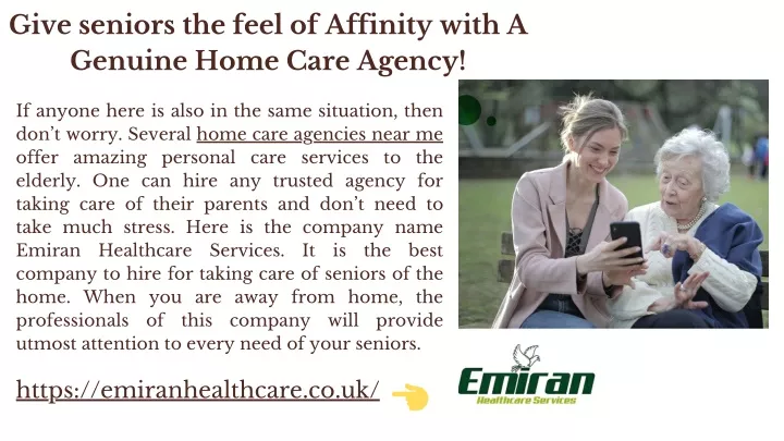 give seniors the feel of affinity with a genuine