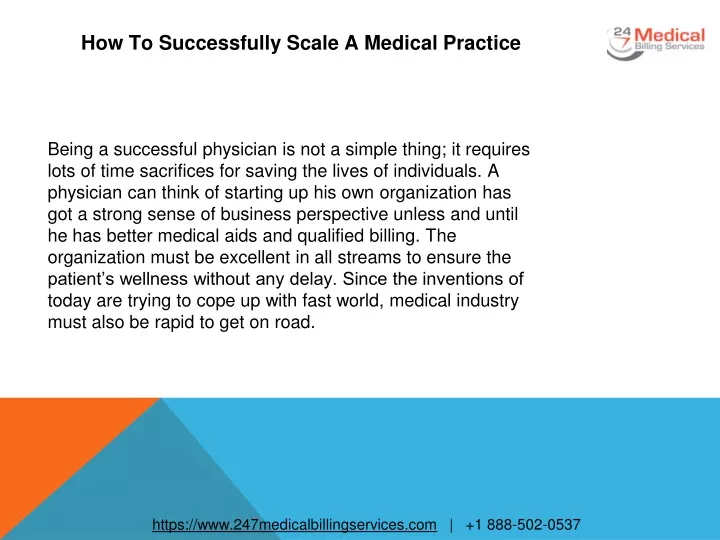 how to successfully scale a medical practice