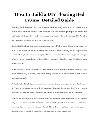 how to build a diy floating bed frame detailed
