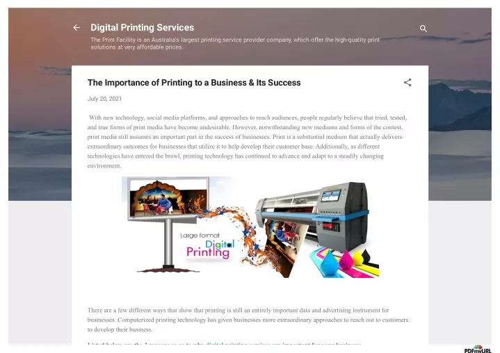 digital printing services