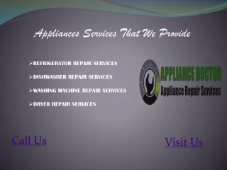 appliances services t hat w e p rovide