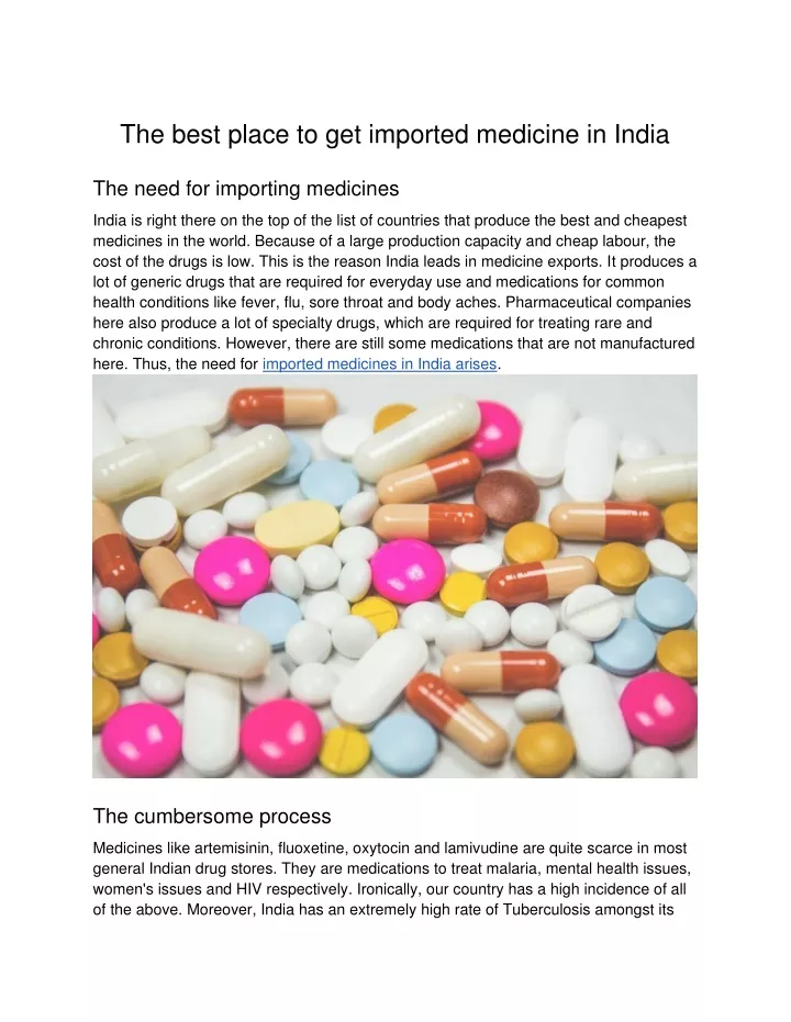 the best place to get imported medicine in india