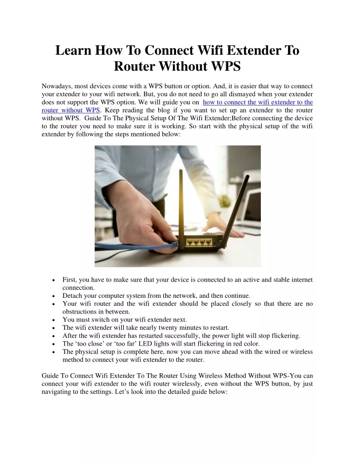 learn how to connect wifi extender to router