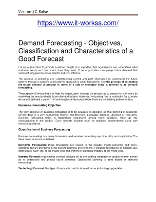 Demand Forecasting - www.it-workss.com