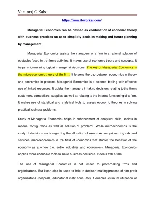 Introduction to Managerial Economics - www.it-workss.com