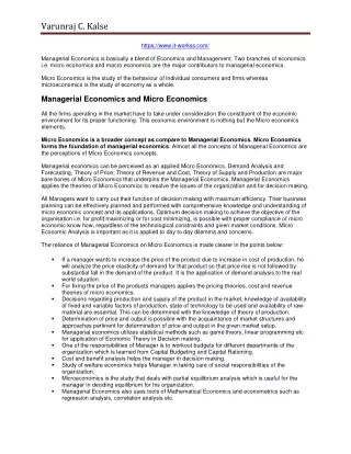 Managerial Economics and Micro Economics - www.it-workss.com