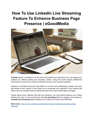 how to use linkedin live streaming feature