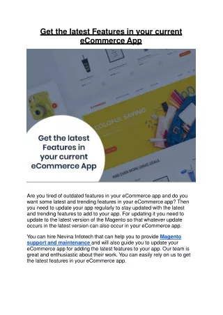 get the latest features in your current ecommerce