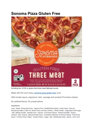 Sonoma Pizza Gluten Free