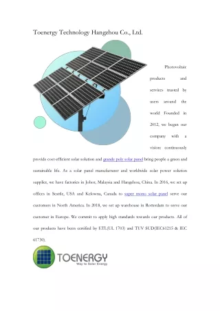 Toenergy Technology Hangzhou Co., Ltd.