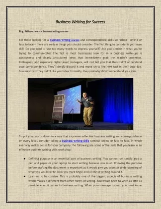 Business Writing for Success