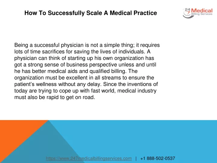 how to successfully scale a medical practice