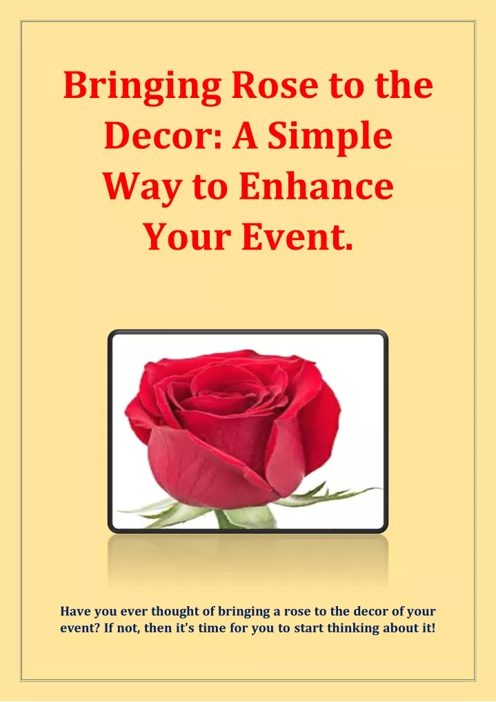 bringing rose to the decor a simple