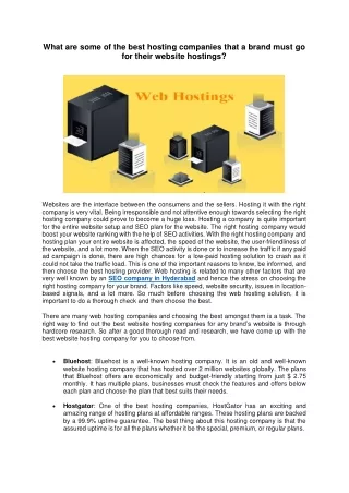 what are some of the best hosting companies that