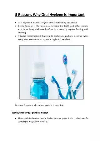 5 Reasons Why Oral Hygiene is Important