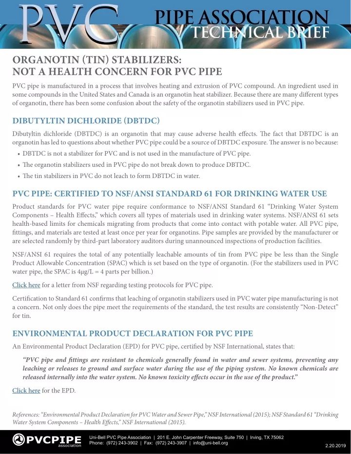 pvc pvc organotin tin stabilizers not a health