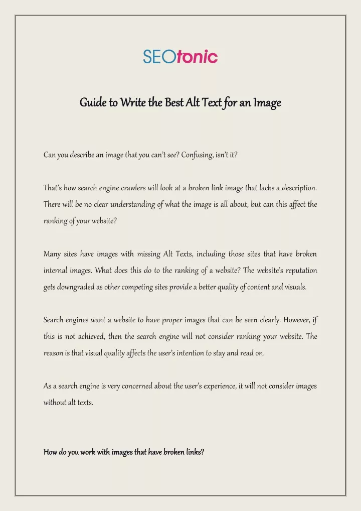 guide to write the best alt text for an image