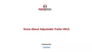 Know About Adjustable Trailer Hitch