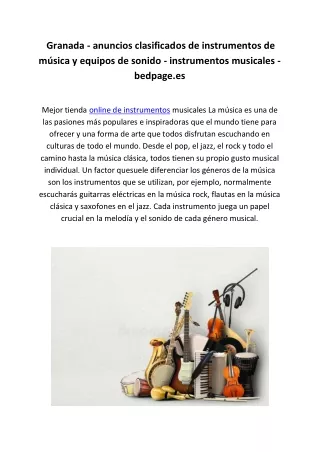 Granada - anuncios clasificados de instrumentos de música y equipos de sonido - instrumentos musicales - bedpage.es