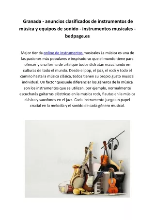 Granada - anuncios clasificados de instrumentos de música y equipos de sonido - instrumentos musicales - bedpage.es (1)