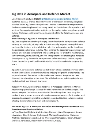 big data in aerospace and defence market