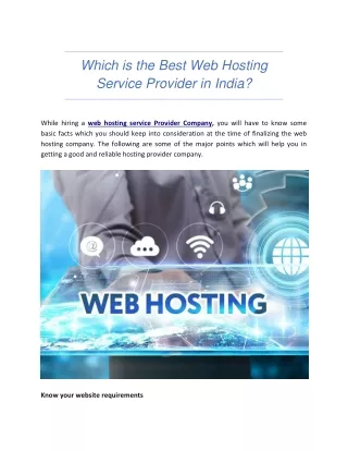 which is the best web hosting service provider
