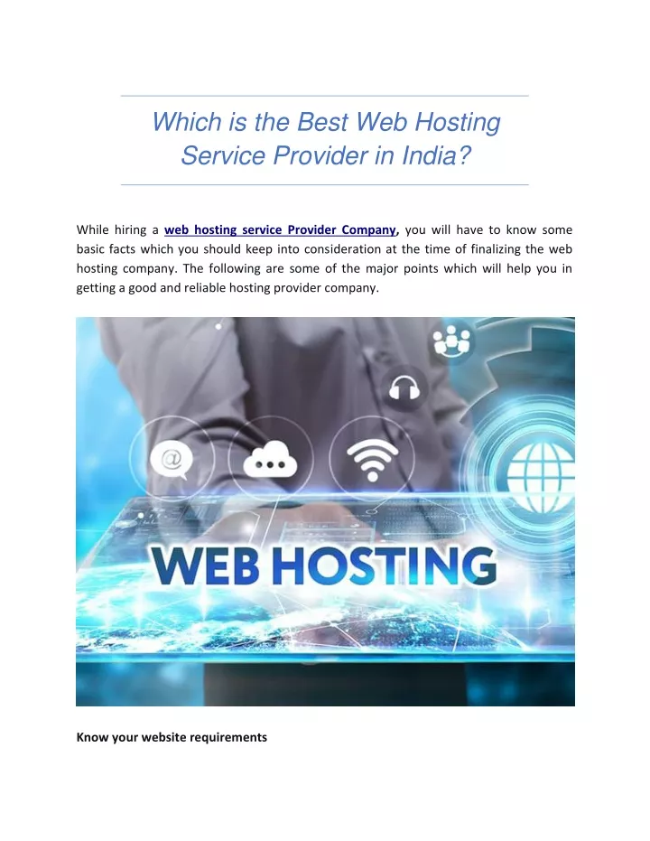 which is the best web hosting service provider