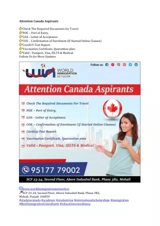Attention Canada Aspirants