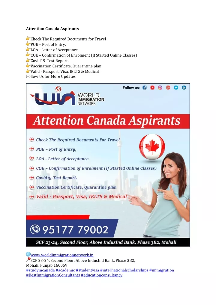 attention canada aspirants check the required