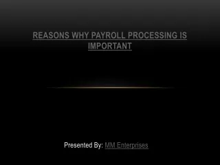 reasons why payroll processing is important