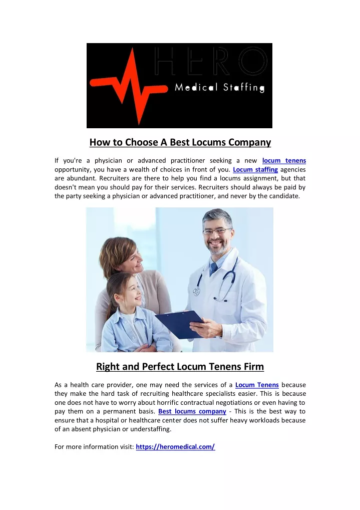 how to choose a best locums company