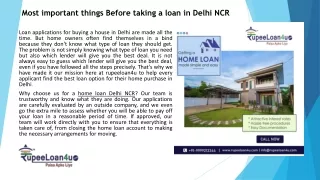 Most important things before taking a loan in Delhi NCR.ppt