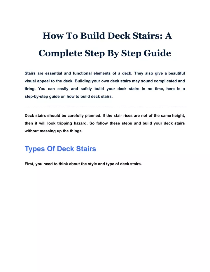 how to build deck stairs a