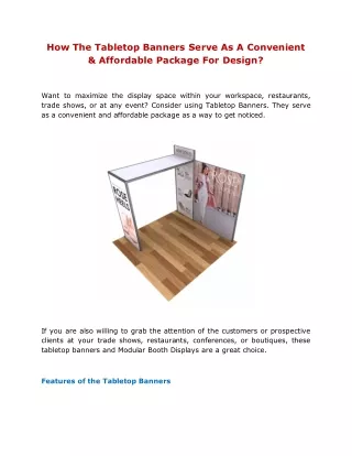 how the tabletop banners serve as a convenient