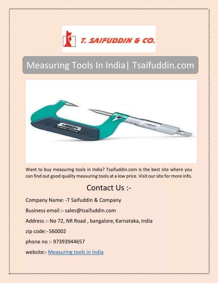 measuring tools in india tsaifuddin com