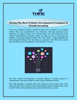 Hiring The Best Website Development Company is Worth Investing