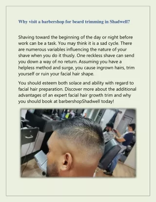 why visit a barbershop for beard trimming