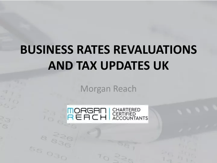 business rates revaluations and tax updates uk