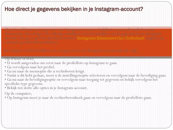 hoe direct je gegevens bekijken in je instagram account