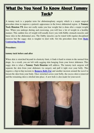 what do you need to know about tummy what